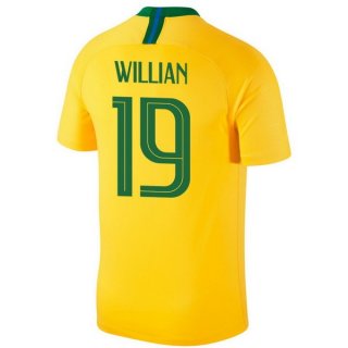 Maglia Brasile Home Willian 2018 Giallo