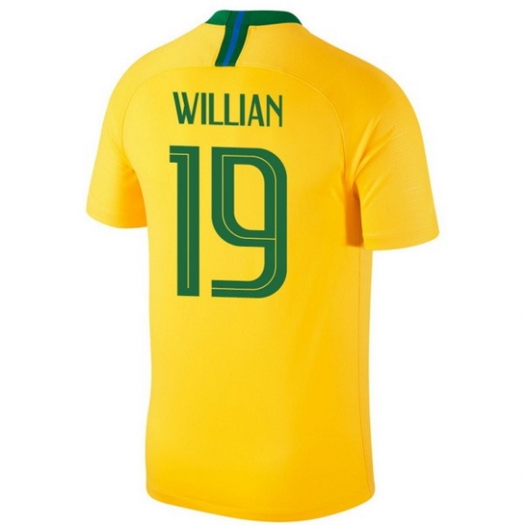 Maglia Brasile Home Willian 2018 Giallo
