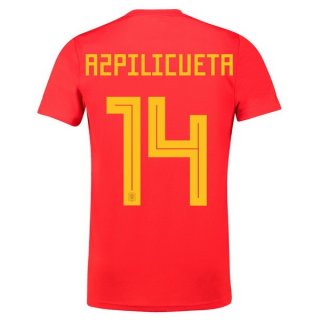 Maglia Spagna Home Azpilicueta 2018 Rosso