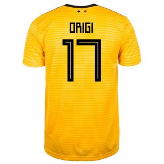 Maglia Belgio Away Origi 2018 Giallo