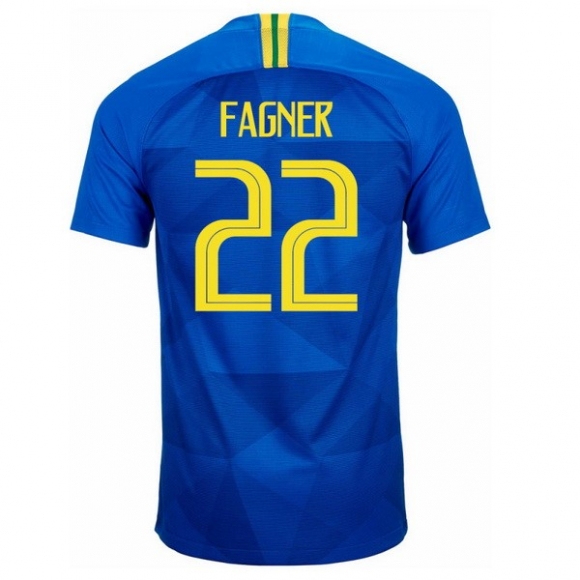 Maglia Brasile Away Fagner 2018 Blu
