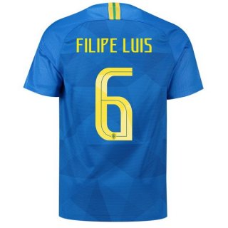 Maglia Brasile Away Filipe Luis 2018 Blu