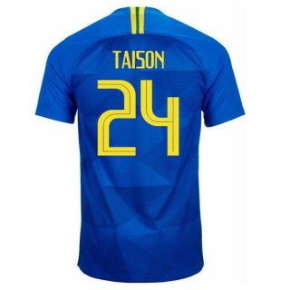Maglia Brasile Away Taison 2018 Blu