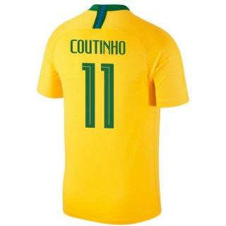 Maglia Brasile Home Coutinho 2018 Giallo