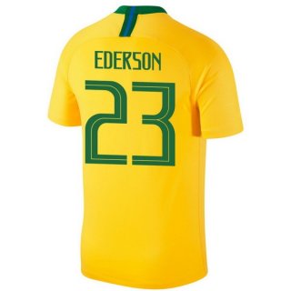 Maglia Brasile Home ederson 2018 Giallo