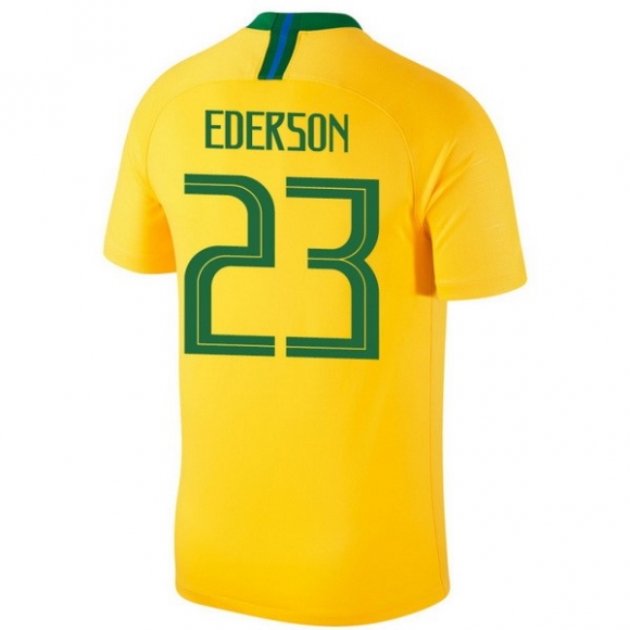 Maglia Brasile Home ederson 2018 Giallo
