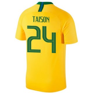 Maglia Brasile Home Taison 2018 Giallo