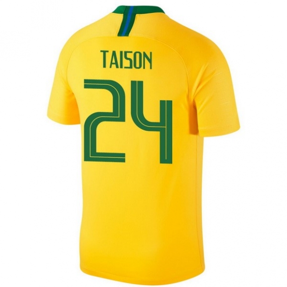 Maglia Brasile Home Taison 2018 Giallo