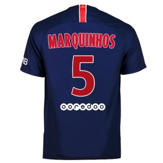 Maglia Paris Saint Germain Home Marquinhos 2018/19 Blu