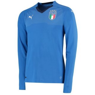 Thailandia Maglia Italia Home Manga Larga 2018 Blu